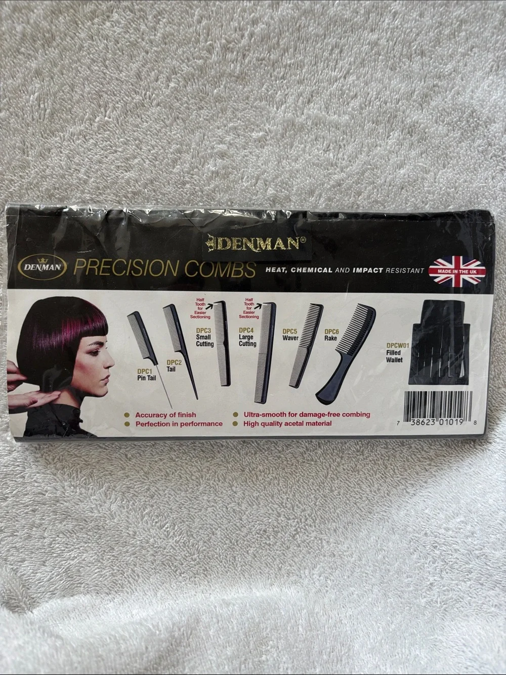 Denman Professional Precision Comb Set – Black Salon Combs in Pouch NWT